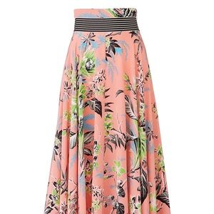 DIANE VON FURSTENBURG Floral Silk Mid Length Skirt